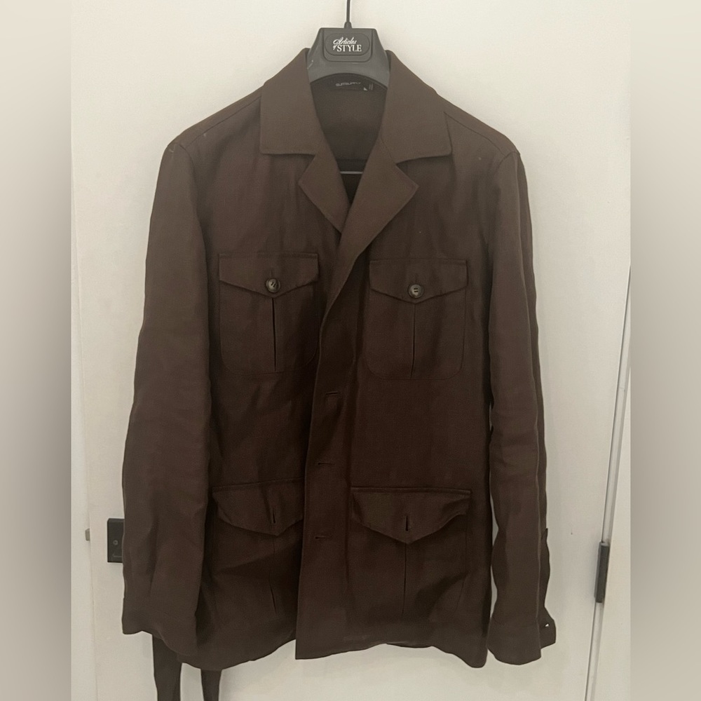Suitsupply Linen Belted Safari Jacket